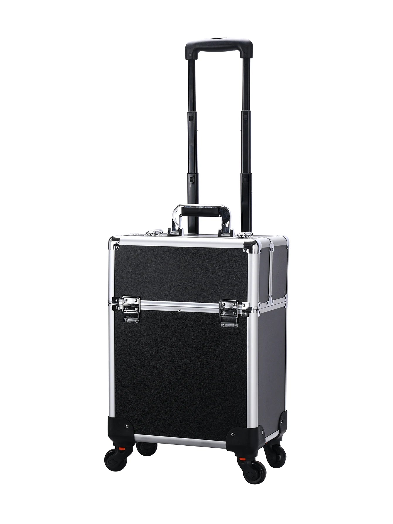 Rolling Makeup Train Case - Aluminum Professional Cosmetic Trolley