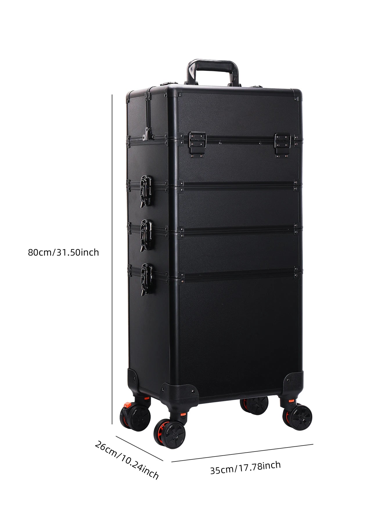 4-in-1 Rolling Makeup Train Case Aluminum Professional Artist Box