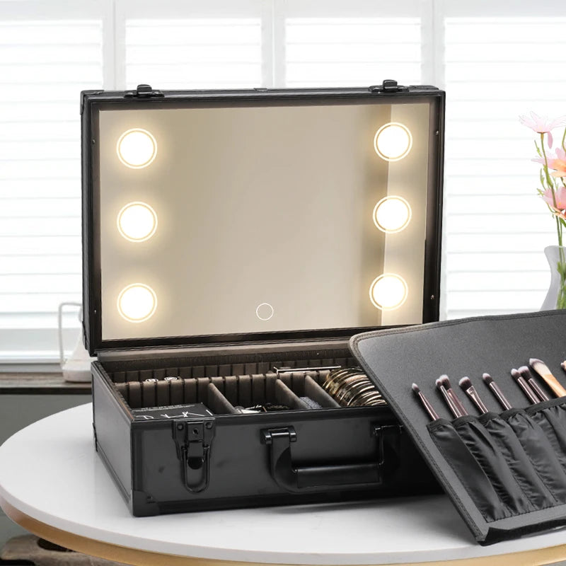 LED Lighted Makeup Travel Case - Waterproof Professional Organizer