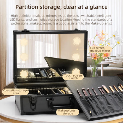 LED Lighted Makeup Travel Case - Waterproof Professional Organizer