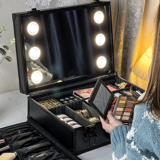 LED Lighted Makeup Travel Case - Waterproof Professional Organizer