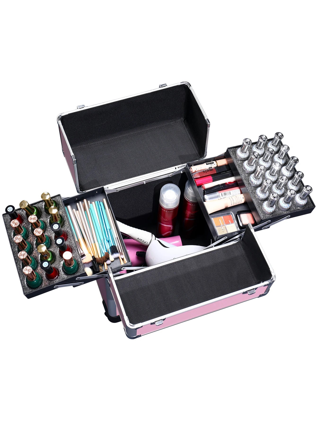 Professional Rolling Makeup Trolley - Large Cosmetic Train Case